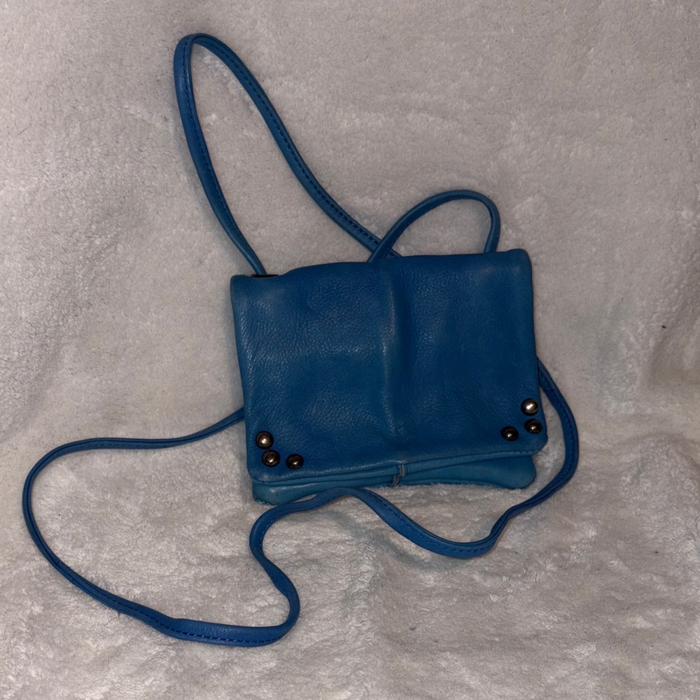 Blue Leather Crossbody Bag